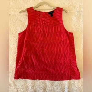 J. Crew Red Eyelet blouse